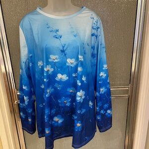 Women’s Blue tunic top, plus size 3XL, NWT